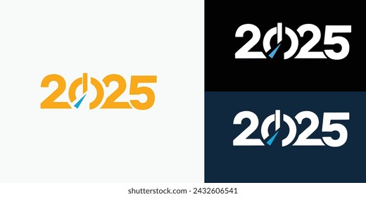 2025, Happy New Year 2025, Design template with typography logo 2025