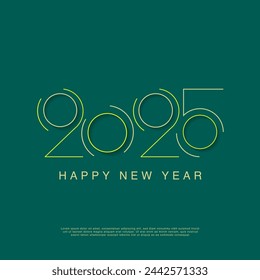 2025 feliz año nuevo diseño, plantilla simple diseño de 2025 número , diseño para tarjeta de felicitación, fondo, banner, calendario, 2025 texto delgado