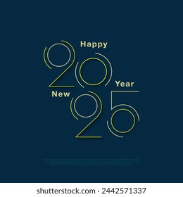 2025 happy new year design, simple template design of 2025 number , design for greeting card, background, banner, calendar, 2025 thin text