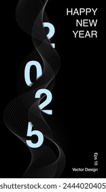 2025 happy new year design , 2025 number Geometry.Graphic on Behance, Graphic design posters, Graphic design inspiration, 2025 Design celebration isolated in dark color