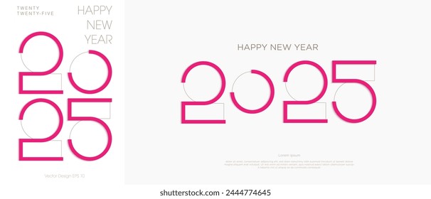 2025 feliz año nuevo diseño , simplemente elegante , 2025 número de diseño para el Anuncio , póster, Plantilla, tarjeta de felicitación, etc, nuevo diseño de 2025 celebración de año nuevo