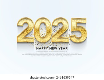 2025. Happy New Year 2025 design with beautiful and elegant ornament background. Beautiful number design for posters, calendars and covers.