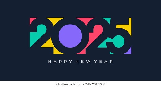 2025 Happy New Year design vector. trendy new year 2025 design template.