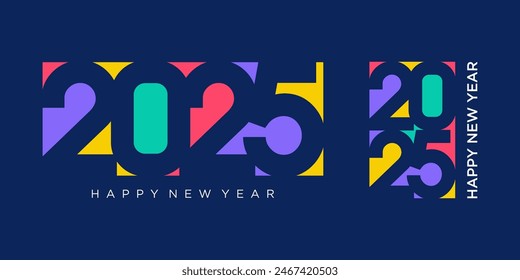 2025 Happy New Year design vector. trendy new year 2025 design template.