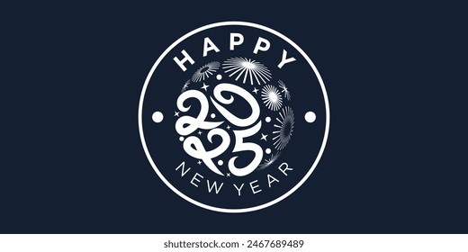 2025 Happy New Year design vector. fireworks and trendy new year 2025 logo design template.