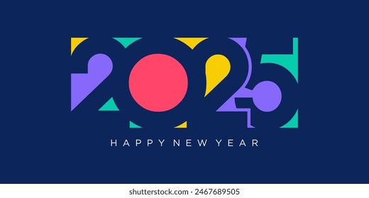 2025 Happy New Year design vector. trendy new year 2025 design template.