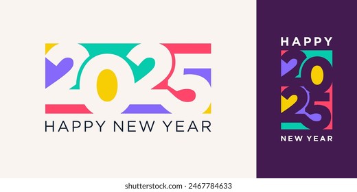 2025 Happy New Year design vector. trendy new year 2025 design template.
