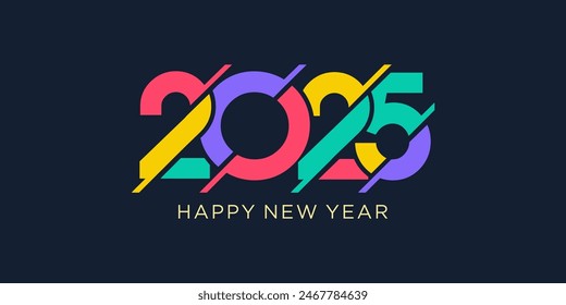 2025 Happy New Year design vector. trendy new year 2025 design template.