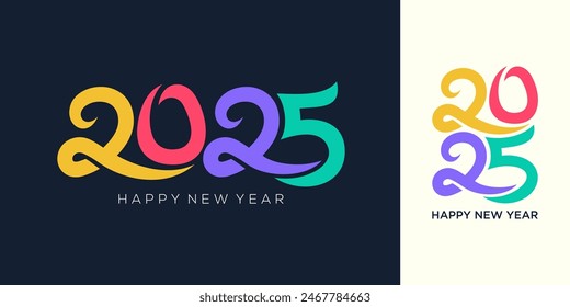 2025 Happy New Year design vector. trendy new year 2025 design template.