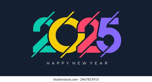 2025 Happy New Year design vector. trendy new year 2025 design template.
