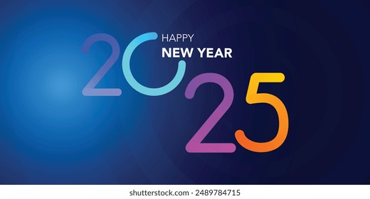  2025 Happy New Year design vector. trendy new year 2025 design template. Simple and elegant 2025 new year eve holiday background design. Vector Illustration.