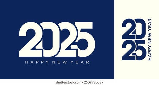 2025 Happy New Year design vector. trendy new year 2025 design template.