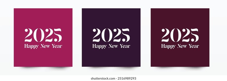 2025 Happy New Year design vector. colorful text greetings template 