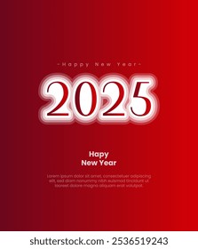 2025 Happy New Year 2025 Design Set with real numbers. Premium vector design for new year banner. New Year greeting card illustration.