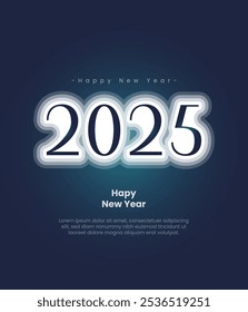 2025 Happy New Year 2025 Design Set with real numbers. Premium vector design for new year banner. New Year greeting card illustration.