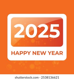 2025 feliz ano novo design com fundo de bokeh laranja