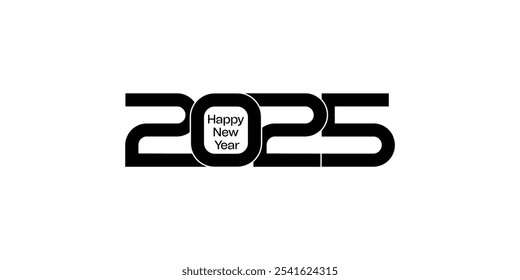 2025 Happy New Year design vector. trendy new year 2025 design template, vector design for posters, banners, greetings, new year 2025 celebration,2025