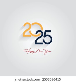 2025 Happy New Year design vector. trendy new year 2025 design template. Simple and elegant 2025 new year eve holiday background design. Vector Illustration.
