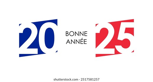 2025 feliz ano novo texto francês com bandeira da frança