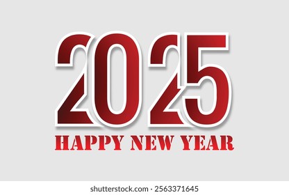 2025 Happy New Year golden text design with sparkling effects and festive decorations, symbolizing joy, celebration, and new beginnings.