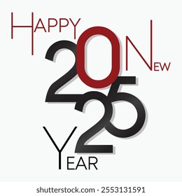 2025 Gelukkige nieuwjaarsillustratie met typografie belettering vectorillustratie.