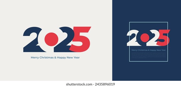 Letras del logotipo de Feliz Año Nuevo 2025. Plantilla de diseño de número 2025. Color de tendencia 2025 Símbolos de Feliz Año Nuevo. Ilustración vectorial de elemento de Navidad. Diseño de folletos, redes sociales, tarjetas, banner.
