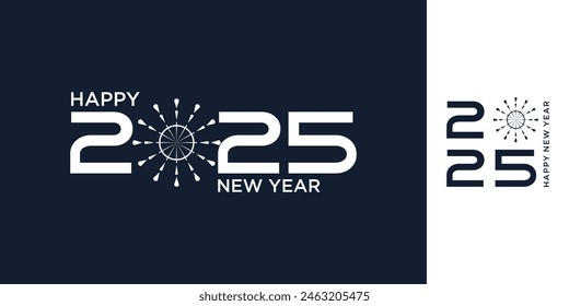 2025 Happy New Year logo design vector. colorful and trendy new year 2025 design template.