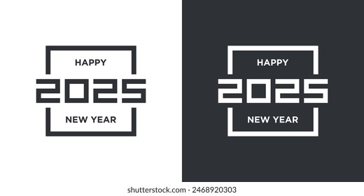 2025 Happy New Year logo text design vector trendy. Premium Vector