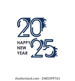 2025 Happy New Year logo design vector. colorful and trendy new year 2025 design template.