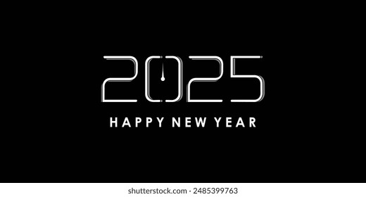 2025 Happy New Year logo design vector. colorful and trendy new year 2025 design template.