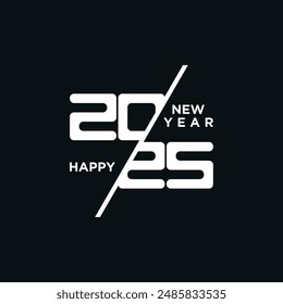 2025 Happy New Year logo text design vector trendy. Premium Vector