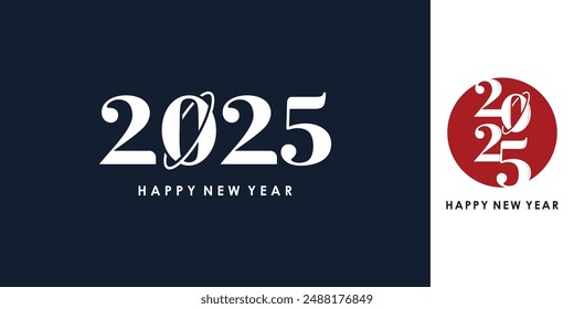 2025 Happy New Year logo design vector. colorful and trendy new year 2025 design template.
