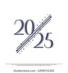 2025 happy new year logo design premium vector