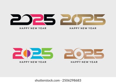 2025 happy new year logo design inspiration with creative idea