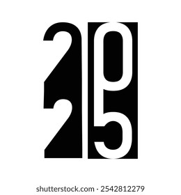 2025 Happy New Year logo tekst ontwerp