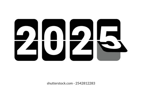 2025 Happy New Year logo text design