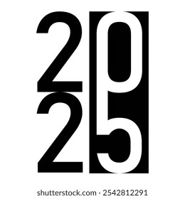 2025 Happy New Year logo tekst ontwerp