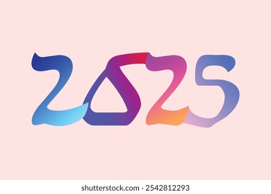 2025 Happy New Year logo tekst ontwerp