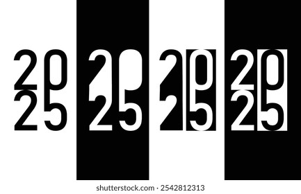 2025 Happy New Year logo tekst ontwerp