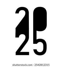 2025 Happy New Year logo tekst ontwerp