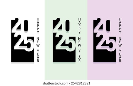 2025 Happy New Year logo tekst ontwerp