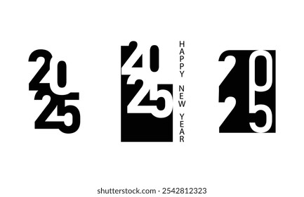 2025 Happy New Year logo tekst ontwerp
