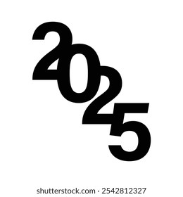 2025 Happy New Year logo tekst ontwerp
