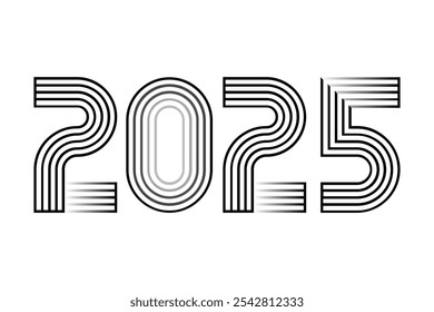 2025 Happy New Year logo tekst ontwerp