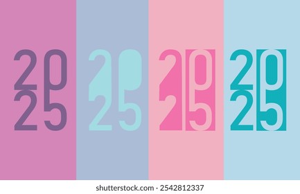 2025 Happy New Year logo tekst ontwerp
