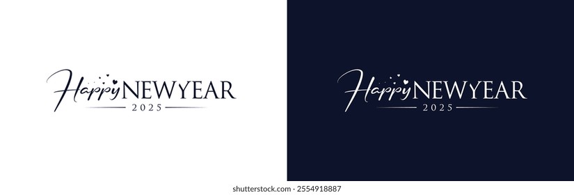 2025 Happy New Year logo design. Vector holiday logo design. Premium 2025 Happy New Year logo design.