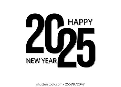 2025 happy new year logo text design 2025 number design template vector illustration
