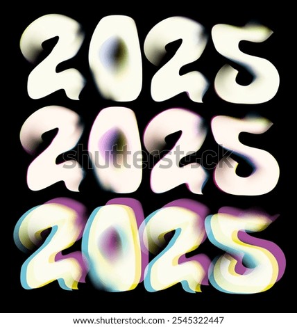 2025 Happy New Year modern white color logo text design on black background