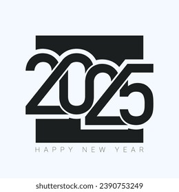 2025 happy new year number design. Elegant vector design for poster, banner, greeting and new year 2025 celebration.