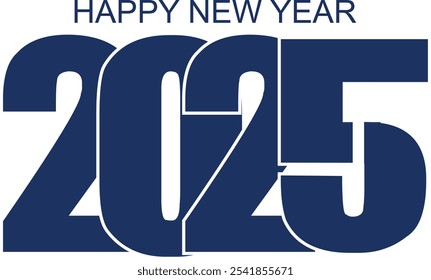 2025 Happy New Year Number Design
 Happy new year design , Typography design 